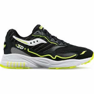 Saucony 3D Grid Hurricane Joggesko Herre Svarte Hvite | S20659-W39