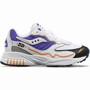 Saucony 3D Grid Hurricane Joggesko Herre Hvite Lilla | S23680-E70