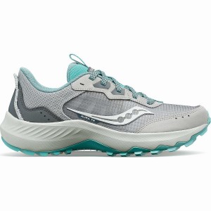 Saucony Aura TR Brede Trail Løpesko Dame Grå Turkis | S68127-R75