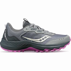 Saucony Aura TR Brede Trail Løpesko Dame Grå Lilla | S90138-Y13