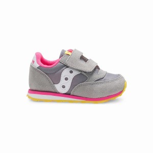 Saucony Baby Jazz Hook & Loop Joggesko Barn Grå Rosa | S73169-Y43