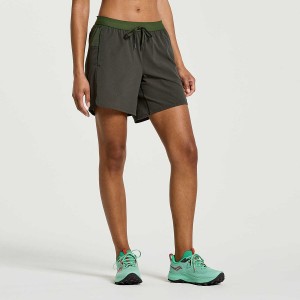 Saucony Explorer Utility 6" Shorts Dame Mørke Grønn | S15240-M74