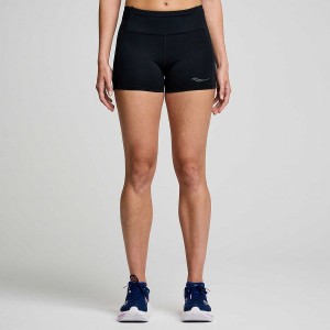 Saucony Fortify 3" Hot Shorts Dame Svarte | S39601-T35