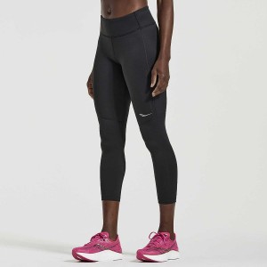 Saucony Fortify Crop Tights Dame Svarte | S30746-N23