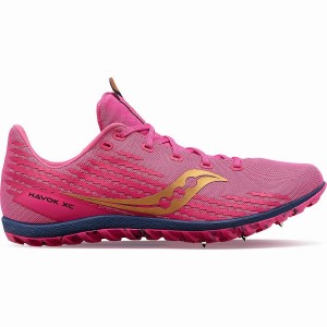 Saucony Havok XC 3 Spike Piggsko Herre Rosa Marineblå | S47593-L94