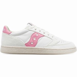 Saucony Jazz Court Premium Joggesko Dame Hvite Rosa | S74610-K59