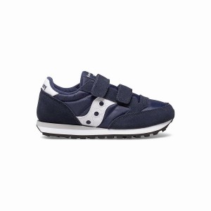 Saucony Jazz Double Hook & Loop Joggesko Barn Marineblå Hvite | S83720-S92