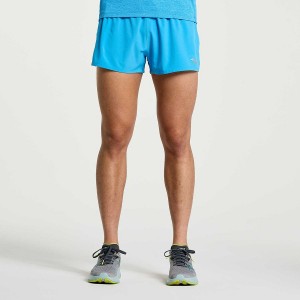 Saucony Outpace 2.5" Split Shorts Herre Blå | S81043-C64