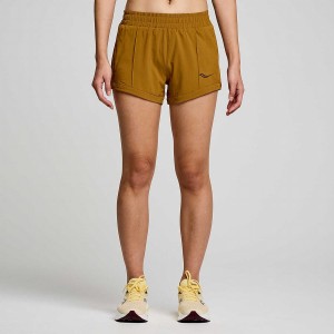 Saucony Outpace 3" Shorts Dame Brune | S87514-P87