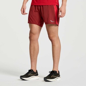 Saucony Outpace 5" Shorts Herre Rød | S03159-B38