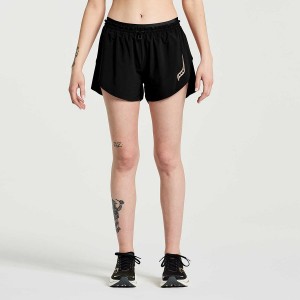 Saucony Pinnacle 2.5" Shorts Dame Svarte | S16947-F62