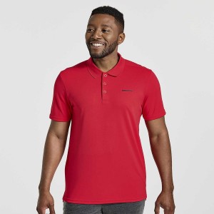 Saucony Polo T-skjorte Herre Rød | S70412-F26