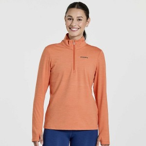 Saucony Solstice 1/4 Zip Topper Dame Oransje | S45169-X89