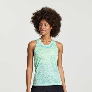 Saucony Stopwatch Grafiske Singlet Tank Top Dame Turkis | S27961-X27