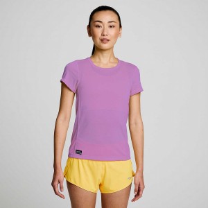 Saucony Stopwatch Kort Sleeve T-skjorte Dame Lilla | S93452-G36