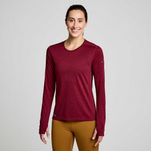 Saucony Stopwatch Long Sleeve T-skjorte Dame Rød | S43870-A82