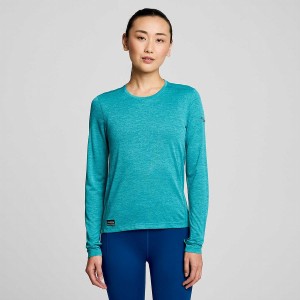 Saucony Stopwatch Long Sleeve T-skjorte Dame Turkis | S18764-S98