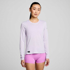 Saucony Stopwatch Long Sleeve T-skjorte Dame Lilla | S46259-D40