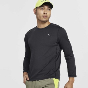 Saucony Stopwatch Long Sleeve T-skjorte Herre Svarte | S46702-C36