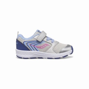 Saucony Vind FST Jr. Sneaker Løpesko Barn Sølv Blå Rosa | S86271-N07