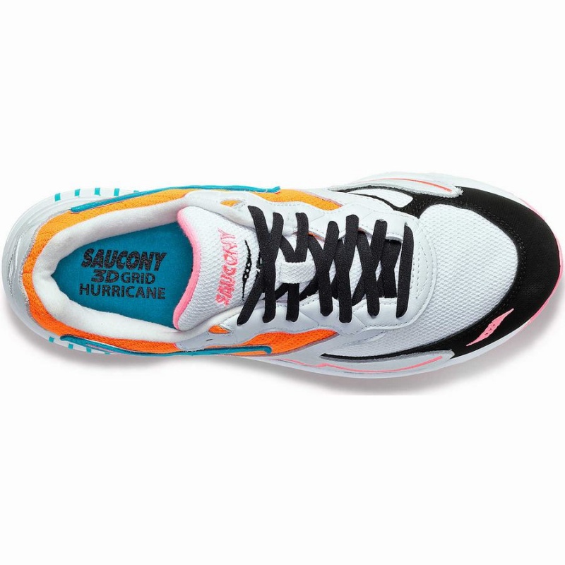 Saucony 3D Grid Hurricane Joggesko Dame Hvite Oransje | S48093-D91