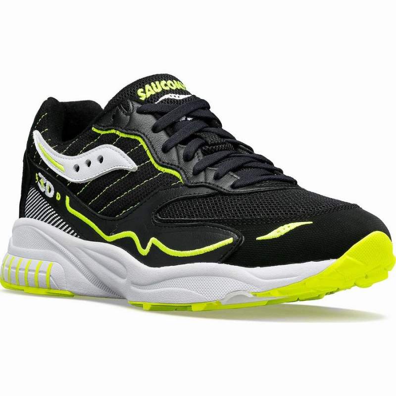 Saucony 3D Grid Hurricane Joggesko Dame Svarte Hvite | S06914-G90