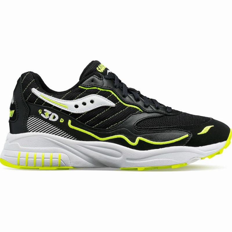 Saucony 3D Grid Hurricane Joggesko Dame Svarte Hvite | S06914-G90