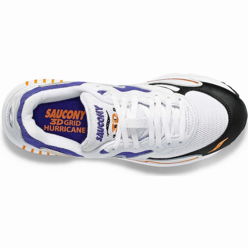 Saucony 3D Grid Hurricane Joggesko Dame Hvite Lilla | S03978-H54