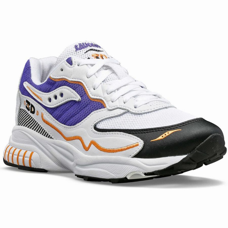 Saucony 3D Grid Hurricane Joggesko Dame Hvite Lilla | S03978-H54