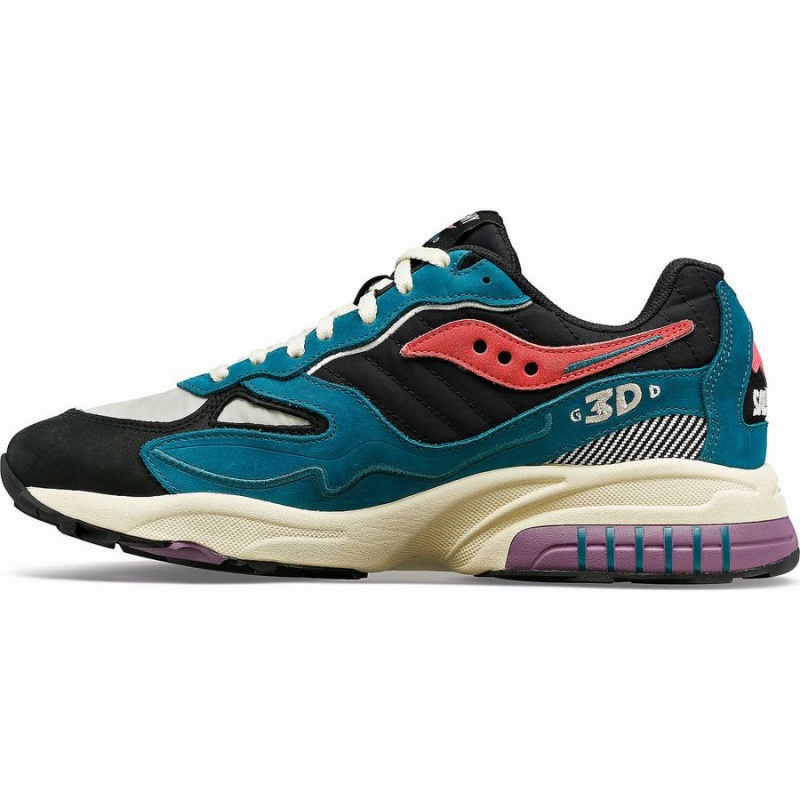 Saucony 3D Grid Hurricane Midnight Swimming Joggesko Dame Grønn Svarte | S85412-E91