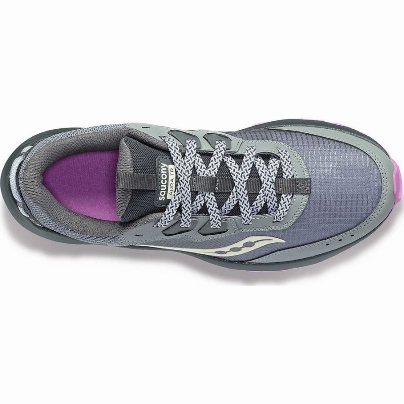 Saucony Aura TR Brede Løpesko Dame Grå Lilla | S92743-T17