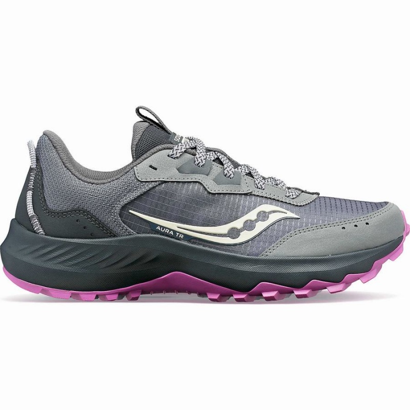 Saucony Aura TR Brede Løpesko Dame Grå Lilla | S92743-T17