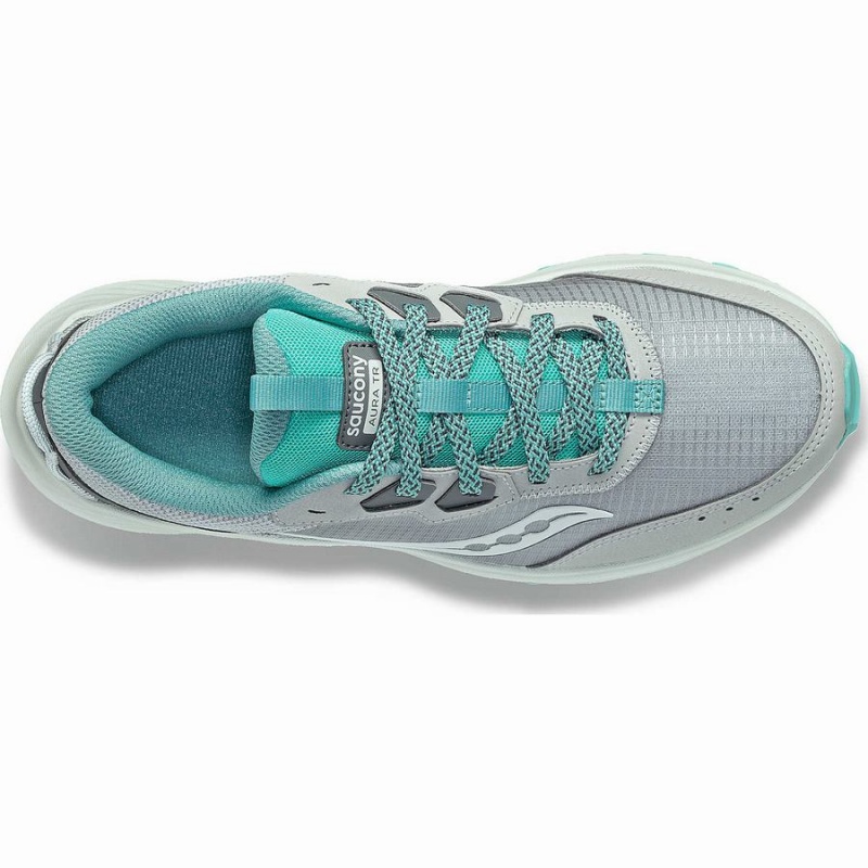 Saucony Aura TR Brede Trail Løpesko Dame Grå Turkis | S68127-R75