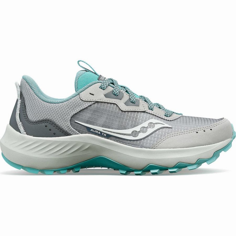 Saucony Aura TR Brede Trail Løpesko Dame Grå Turkis | S68127-R75