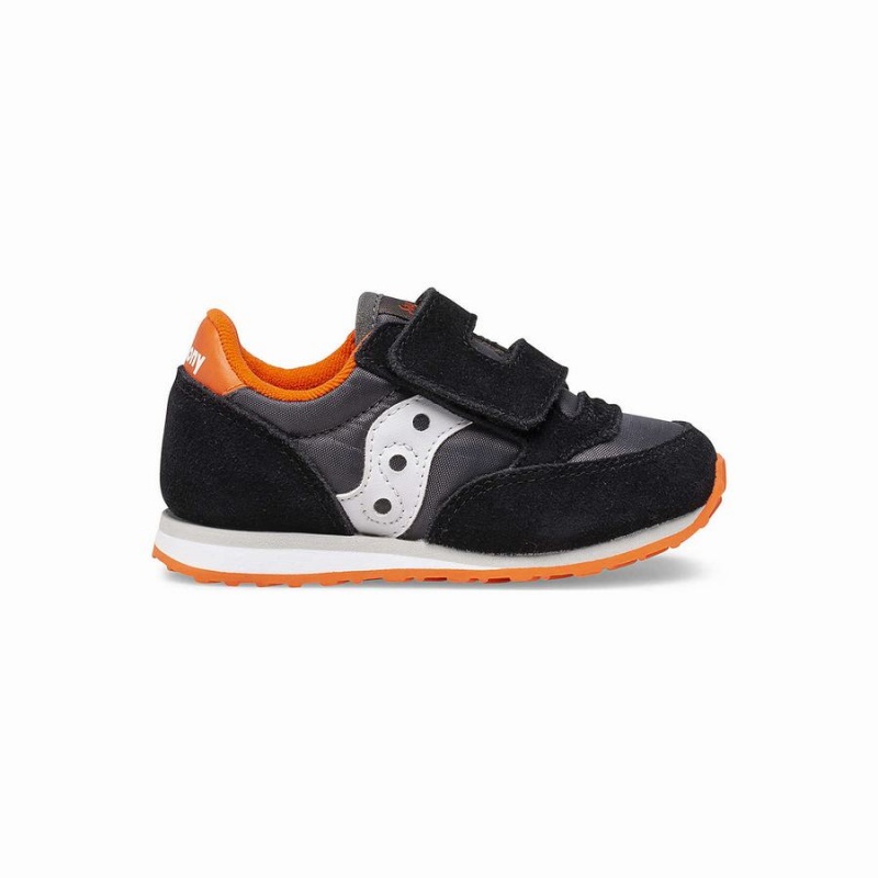 Saucony Baby Jazz Hook & Loop Joggesko Barn Svarte Grå Oransje | S82641-F80