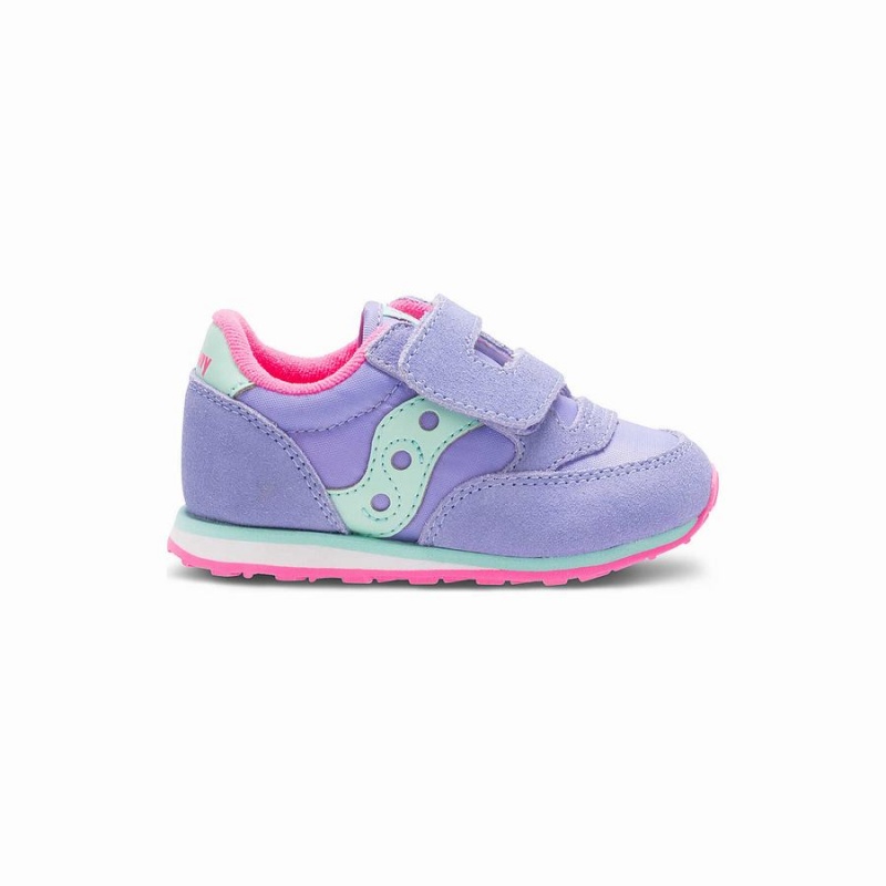 Saucony Baby Jazz Hook & Loop Joggesko Barn Lilla | S56980-Q57