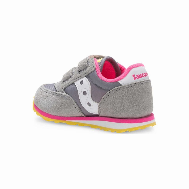 Saucony Baby Jazz Hook & Loop Joggesko Barn Grå Rosa | S73169-Y43