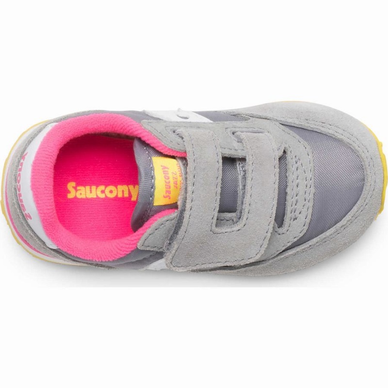 Saucony Baby Jazz Hook & Loop Joggesko Barn Grå Rosa | S73169-Y43