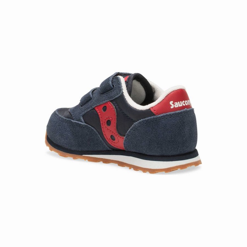 Saucony Baby Jazz Hook & Loop Joggesko Barn Marineblå Rød | S48695-P94