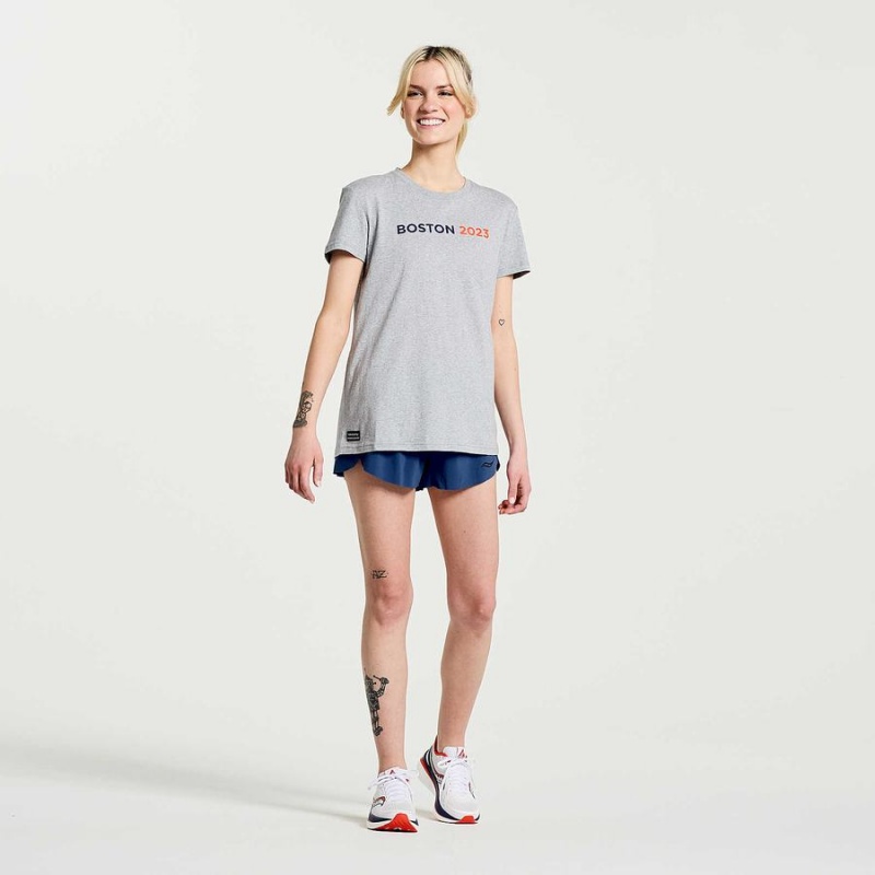 Saucony Boston Rested T-skjorte Dame Grå | S46027-R57