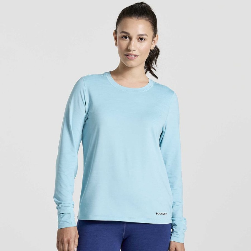 Saucony Boulder Baselayer Topper Dame Blå | S23870-B78