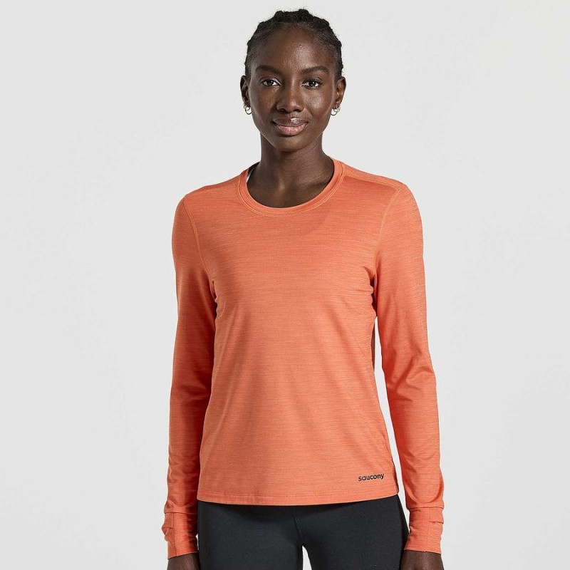 Saucony Boulder Baselayer Topper Dame Oransje | S48175-N93