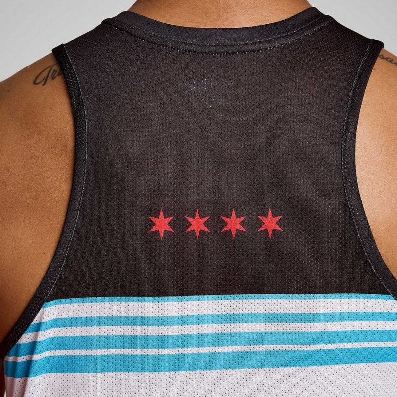 Saucony Chicago Stopwatch Singlet Tank Top Herre Hvite | S47361-M57