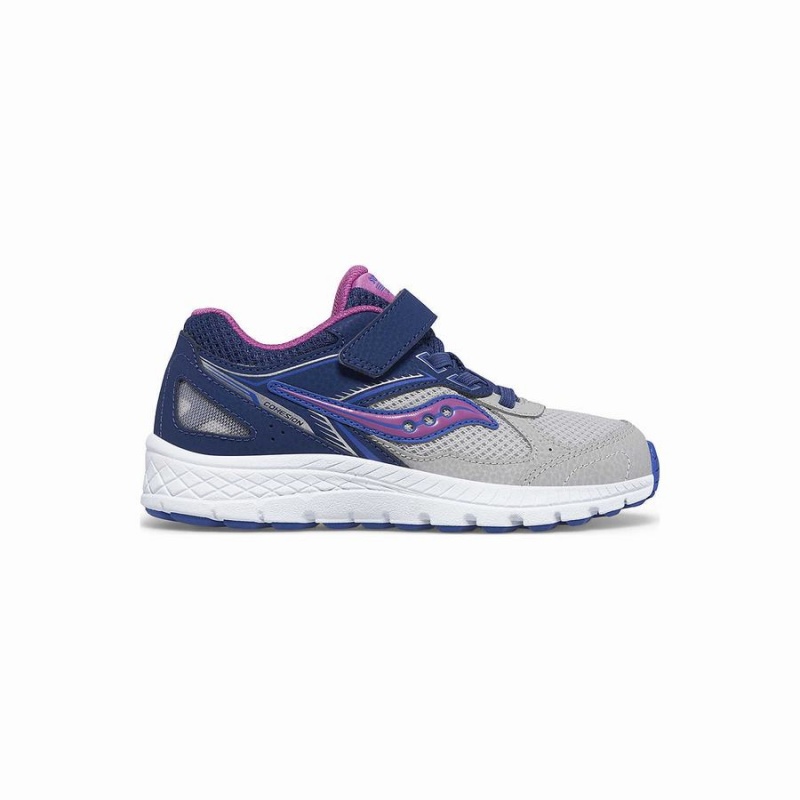 Saucony Cohesion 14 A/C Sneaker Løpesko Barn Marineblå Grå Lilla | S49278-Y12