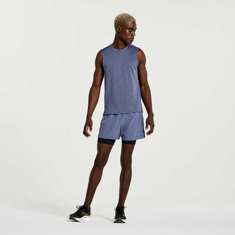 Saucony Elevate Ermeløse Tank Top Herre Blå | S86475-N21