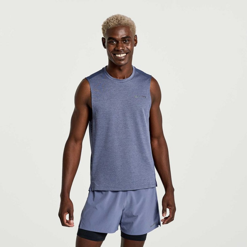 Saucony Elevate Ermeløse Tank Top Herre Blå | S86475-N21