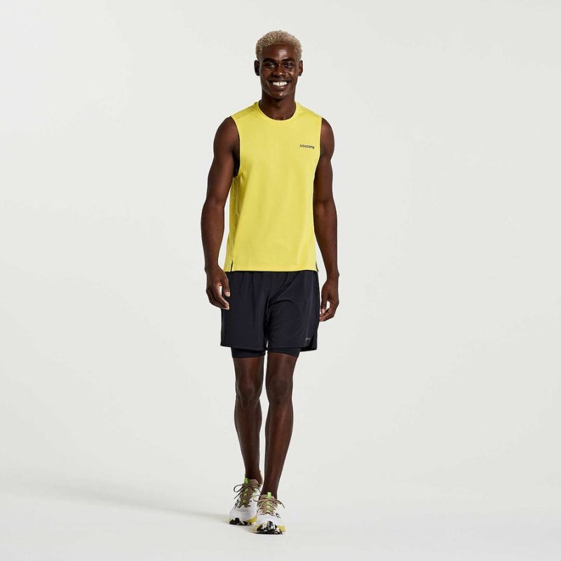 Saucony Elevate Ermeløse Tank Top Herre Gul | S76918-M64