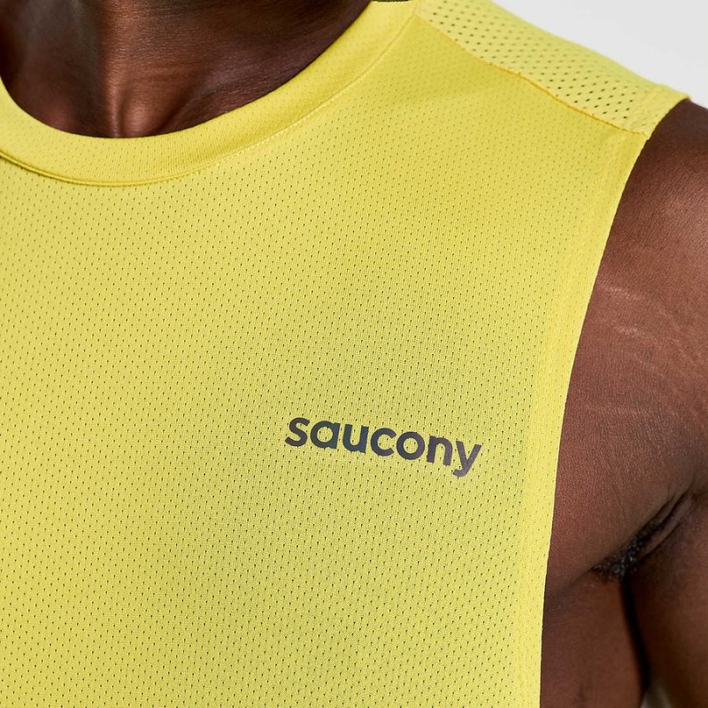 Saucony Elevate Ermeløse Tank Top Herre Gul | S76918-M64