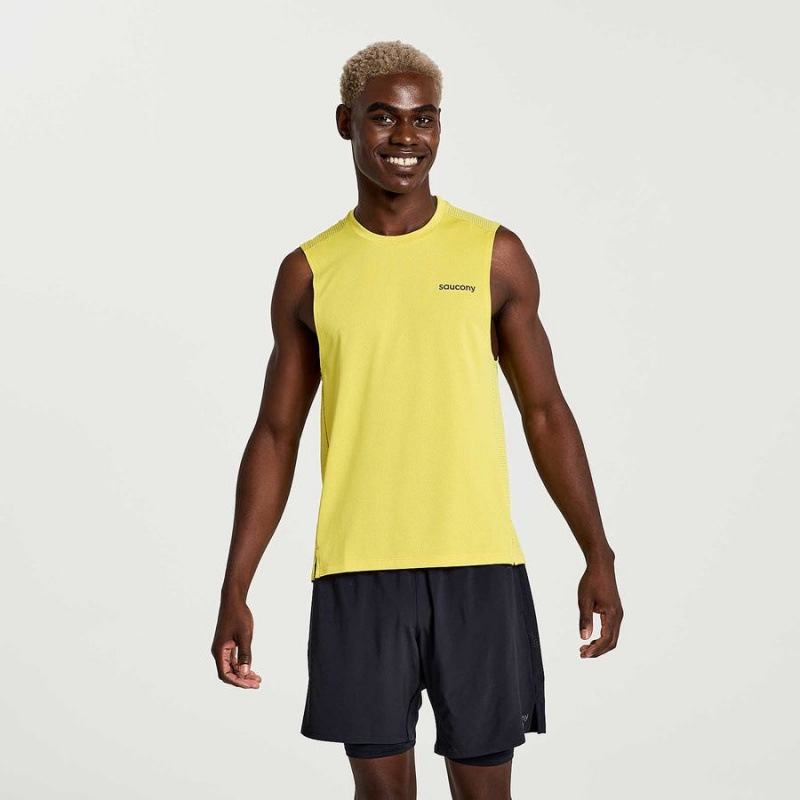 Saucony Elevate Ermeløse Tank Top Herre Gul | S76918-M64