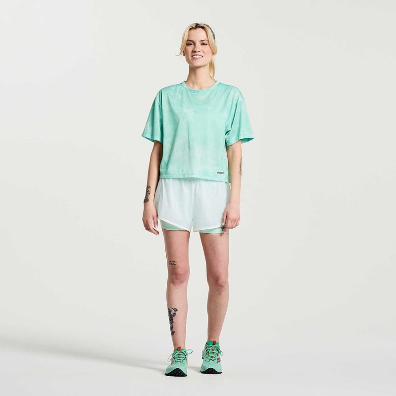 Saucony Elevate Kort Sleeve T-skjorte Dame Turkis | S81250-U67